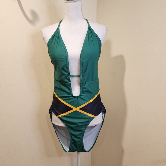 Divi Classic Vintage Quality Green Once Piece Plus size Bathing Suit XXL - Picture 1 of 9